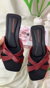 SANDAL TEPLEK WANITA GAYA KEKINIAN MODEL PITA SAMPING POLOS MEWAH TERBARU