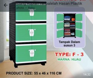 NAPOLLY lemari plastik pakaian/lemari baju serbaguna/lemari plastik MURAH POLITHRON