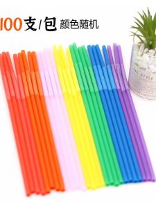 สีสันสดใส DIY วัสดุงานฝีมือ หลอดใช้แล้ว งานฝีมือเด็ก เยาวชน อุปกรณ์ศึกษา หลอดพลาสติกแบบโค้งงอ อุปกรณ์งานฝีมือ