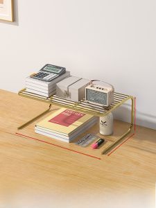 Multi-Layer Office Desk Organizer Rack Metal Bookshelf Storage Shelf Desk Accessory Student Workstation Arrangement Holder