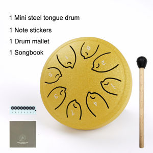 8 Notes Ethereal Drum Steel Tongue Drum Rain Chime Handpan 4.5 Inches Mini Musical Toy Instrument for Kids and Beginner