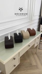 Decorum: กล่องหนังใส่ทิชชู่ ตกแต่งบ้าน โรงแรม กล่องกระดาษทิชชู่
