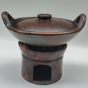 Paket Set Keren Anglo + Wajan D30 Diameter 30 cm Tanah Liat Gerabah Tempat Saji Prasmanan Wadah Saji Makanan