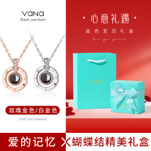 VanA Pure Silver Necklace Pendant Womens Style  out Original Design Luxury Jewelry Lockbone Chain Multi-Color Options