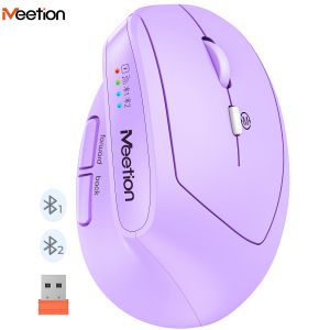 Meetion Mishen Right-Handed Ergonomic Vertical Wireless Mouse Black Light Version Rechargeable Btm008 DPI 2400 Bluetooth