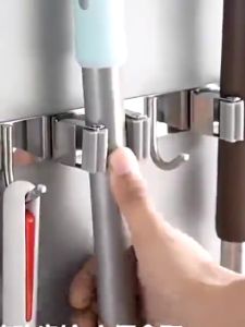 Wall Mount Mop Organizer Holder Broom Hook Stainless Steel Storage Hook Kitchen Bathroom Organization Accessories