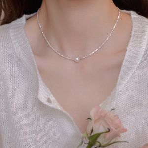 New Fashion Lock Bone Pearl Pendant Necklace