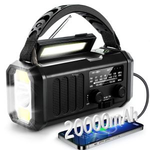 Hot 20000mAh AM/FM/NOAA Radio Solar Hand Crank Generator Radio Portable Radio de emergencia LED Flashlight SOS Alarm Power Bank