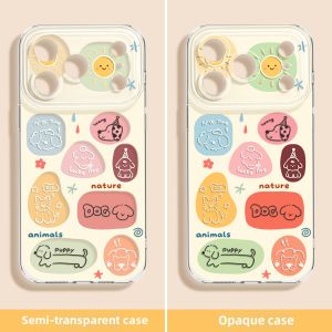 YOUSIDUN | Summer Cute Design Cutout Puppy Aesthetic Phone Case for Apple 18 Pro Max with Strap
