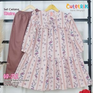 Setelan celana tunik anak cutetrik BELVINA/KIMIRA