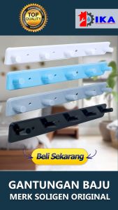 Gantungan Baju Dinding Handuk Cantolan Kamar Mandi Tempel Kapstok Plastik Soligen