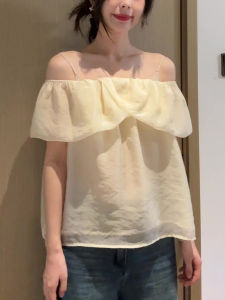 SHUAIYUE | Áo Blouse Dáng Rộng Kiểu Retro Cổ Xệ Có Nếp Nhăn