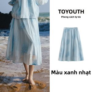 Toyouth | Đầm Bộ Thêu Lyocell Mềm Mại Mới Thiết Kế Tay Raglan Cho Mùa Hè