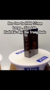 Bao cao su HBM 55mm Large  size lớn siêu mỏng hộp 10bcs