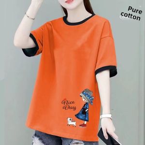 HUAXUNRAN | Loose Slimming Lightweight Womens Short Sleeve T-shirt