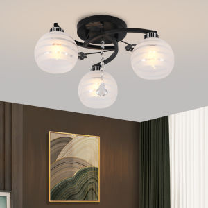 โคมไฟติดฝ้าแบบเรียบง่ายหรูหราสำหรับห้องนอนและห้องนั่งเล่นสไตล์ยุโรปแบบเรียบง่ายหรูหรา โคมไฟคริสตัลแบบแขวนในร้านอาหาร