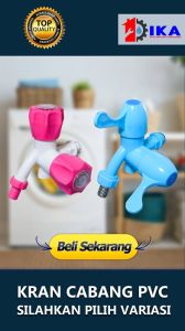 Kran Cabang PVC Shower FTA Keran Air Double Plastik Hand Kamar Mandi Toilet 1/2" 3/4" TERMURAH