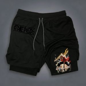Bandai | ONE PIECE Summer Sports Shorts 2026 Mens and Womens New Anime Printed Running Speed Dry Breathable 2-in-1 Double Layer Shorts