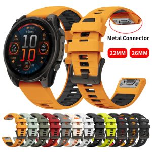 QuickFit 22mm 26mm Silicone Strap For Garmin Fenix 8 E 7X 7 6 6XPro 5 5XPlus/Epix Pro Gen 2 51mm 47mm 1:1 Bracelet Watchbands
