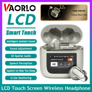 VAORLO Original Smart Earphones LCD Touch Screen Wireless Headphone Active Noise Cancel Headset HiFi Stereo Music With HD Microphone For All Smartphone