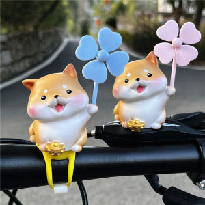 Electric Yellow Duck Car Ornament Bicycle Bottle Car Motorcycle Helmet Decorations Corgi Shiba Inu Cute Windmill