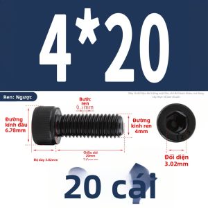 BAIRUITE | Ốc Vít Đầu Lục Giác Ngược M4 M5 M6 M8 M10 M12 M16