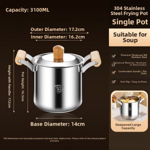 YONGLE | Stainless Steel Deepened Oil-Saving Frying Pan