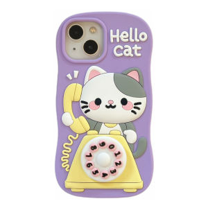 3D Cute Cat Phone Case for iPhone 16 15 14 13 12 Pro Max 16 Plus 15 Plus 14 Plus iPhone 11 Soft Silicone Cover
