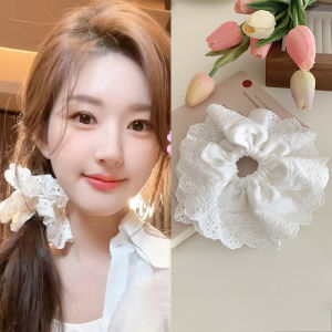 Large Size White Lace Hollow out Bobble Headband French Style Womens Hair Accessories Hair Ties Hair Bands Fashionable Hair Accessories