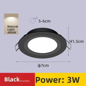 YJXG | Mini Ultra-Thin 3W LED Recessed Light for Closet & Wine Cabinet 5CM-6CM Hole