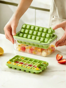 MODERN SWEETHOME | Food Grade Press-Operated Ice Molds Storage Box
