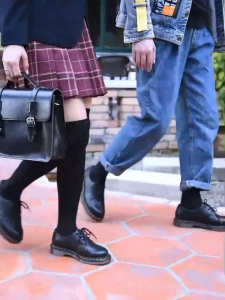 (With  box)Couple Low Cut Martin Boots Classic Short Boots Fashion Leather Breathable Anti-slip Boots