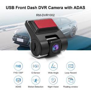 EzoneTronics USB 720P HD Front Dash Camera Universal Car DVR for Android System with ADAS Plug in the SD Card