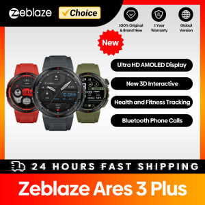 New Zeblaze Ares 3 Plus 1.43 HD AMOLED Display Smartwatch Bluetooth Phone Calling New 3D Interactive Sports Smart Watch Men