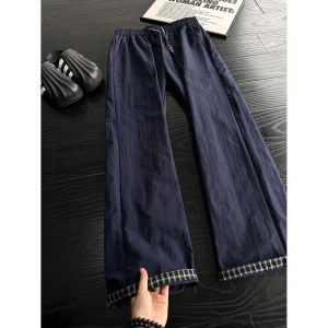 Summer Thin Casual Checkered Splice Quick Drying Pants