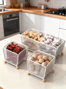 QINQI | Garlic Ginger Onion Storage Rack Basket