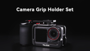 TELESIN StreetGrip Ergonomic Handle Cage Kit DJI Osmo Action 5 Pro 4 3 Cameras - Aluminum Vlogging Shutter Grip Protection Frame Case Accessory S6-FMS-22-TDJ