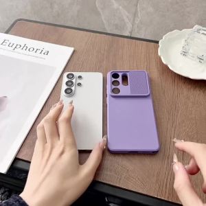 szhaiyu | Slide Camera Protection Silicone Phone Case For Samsung Galaxy S26 Ultra S25 S24 S23 S22 Plus + S21 S20 FE A56 A36 Back Cover