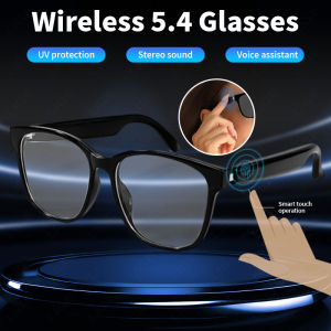 LIGE Fashion AI Smart Bluetooth Glasses Voice Assistant Bluetooth Call Playing Music Men Women Smart Sunglasses Camera Control