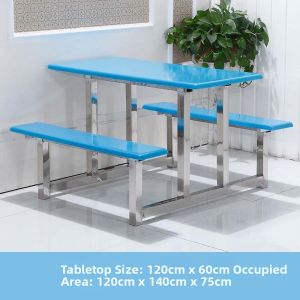 MOLORE | Stainless Steel Cafeteria Dining Table and Chairs