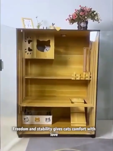 Cat Villa Home Use Solid Wood Cat Cage Cat House Cat Cabinet Glass Cabinet Cat Room