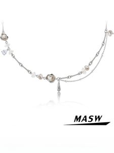 Original Design Natural Baroque Pearl Necklace for Women Ins Luxury Clavicle Chain Alloy Plated Silver Gold Fresh out Fashion Jewelry