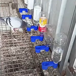 1Pcs bird drinking water bowl automatic drink feeder double mouth spring automatic drinker bowl