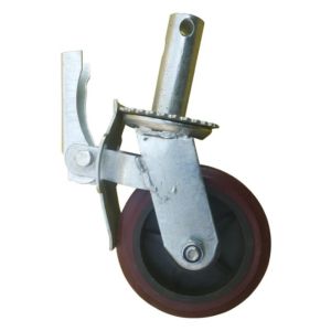 Heavy Duty Scaffolding Rubber Wheel Long Pole Scaffolding Caster Wheel with Break 6 inch