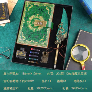 Elegant European Vintage Style Feather Pen Set Harry Potter Themed Childrens Birthday Gift Stainless Steel Fountain Pen