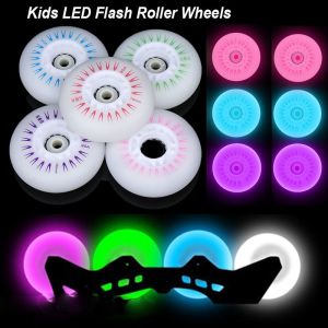 WAYCAI 4pcs LED 60mm 62mm 90A Outdoor Inline Skates 80mm 76mm 72mm Roller Wheels Parts Flash Wheel