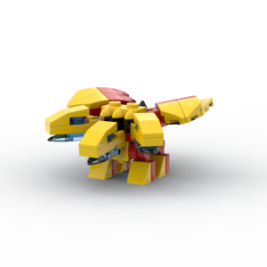 Directly Transformable Three-Headed Golden Dragon Robot Miniature Exoskeleton Building Blocks Toy for Teenagers And Adults