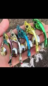 Spinner Bait 7.5g 11g 15g VIB Metal Jig Fishing Lure Trolling Rotate Spoon Wobbler Hook Swivel VIBRATION Sinking Pesca Spinning