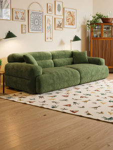RUFEI | Government Subsidy Creamy Style Round Sofa Living Room Small Apartment Straight Row