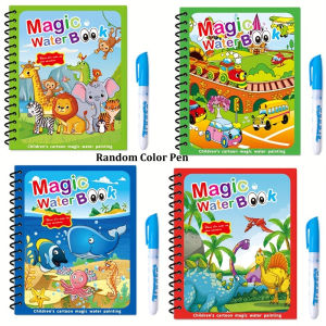 4 Magic Water Coloring Books - Reusable Educational Toys Drawing and Coloring Books Comes with Colored Pens Ideal for Parties Teen Birthdays and Christmas Gifts